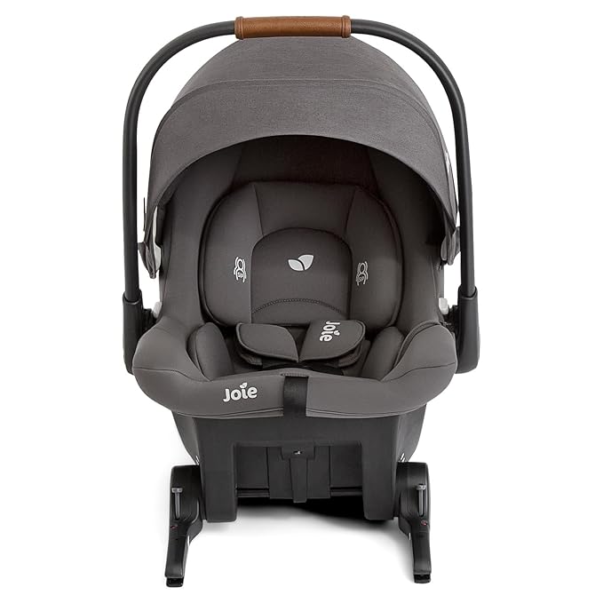 Joie Hazel Height Adjustable Stroller – Travel-Friendly Stroller with Height Adjustable Seat, Multi-Position Recline + Joie Mint Latch Base-Free Infant Car Seat – Travel System (Thunder)