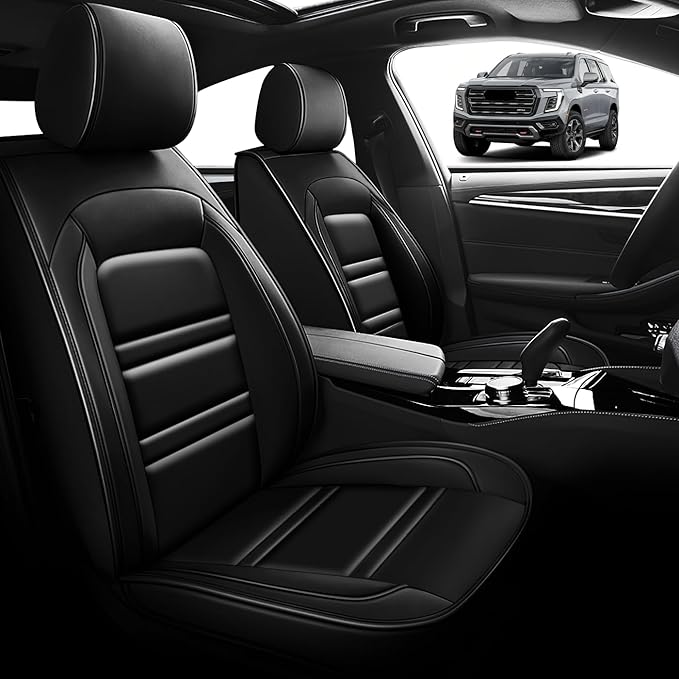 Seat Cover for gmc Yukon 2000-2025 | Car Seat Covers Front Seats, Waterproof Seat Protectors, Automotive Front Seat Covers (Front Seat, Black)