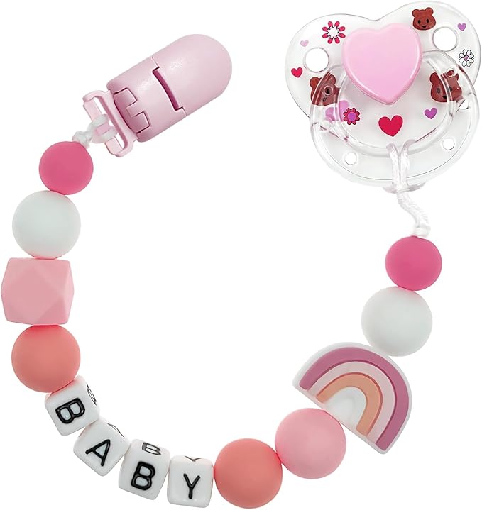 Reborn Baby Dolls Pacifier Clips Accessories with Magnetic Pacifier Pink Style Magnetic Pacifier Clips for Kids Gift