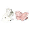 RaZbaby RaZberry Silicone Teether Pacifier – Teething Relief for Infants, Food-Grade, BPA-Free, Hands-Free, Natural Berrybumps Fruit Texture for Sensory Development, Freezable, 2-Pack - Pink & White