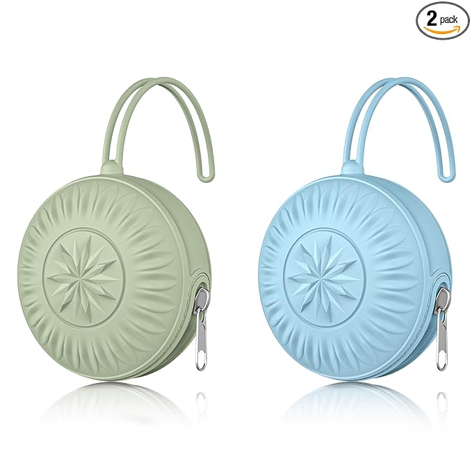 senbowe 2 Pack Silicone Pacifier Holder Case, Newborn Baby Portable Silicone Pacifier Case Cover Pouch for Diaper Bag
