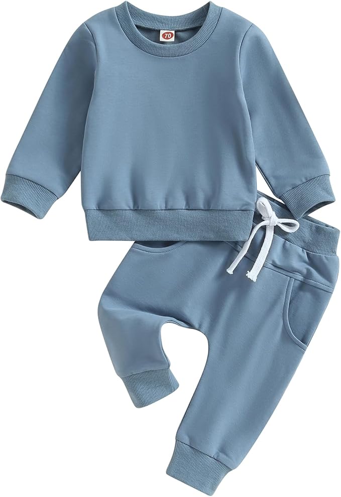 Tiaham Baby Boy Clothes Girl Outfits Fashion Sweatshirt Sweat Pant Kids Toddler Tops Pant Sets