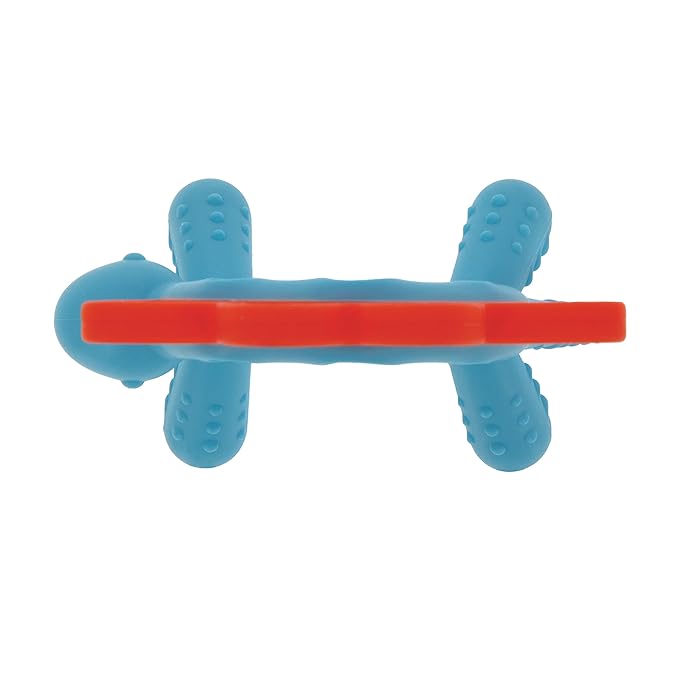 Nuby Geo Zoos Massaging Teether - Baby Teething Toy - Soft Easy Grip - 3+ Months - Dino - Easter Basket Stuffer