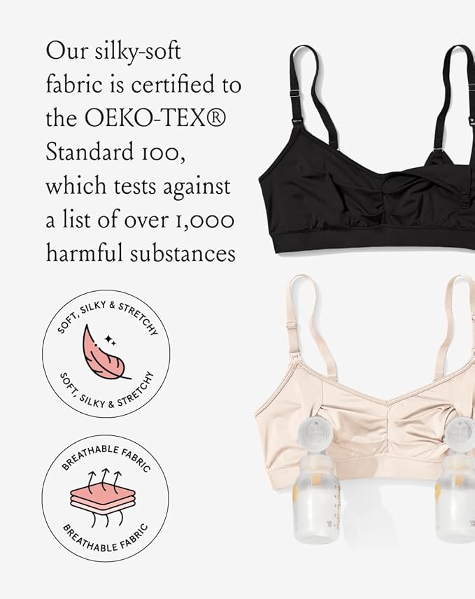 Bodily The Do Anything Nursing Bra for Breastfeeding & Hands Free Pumping, Wireless, Adjustable Maternity Bra