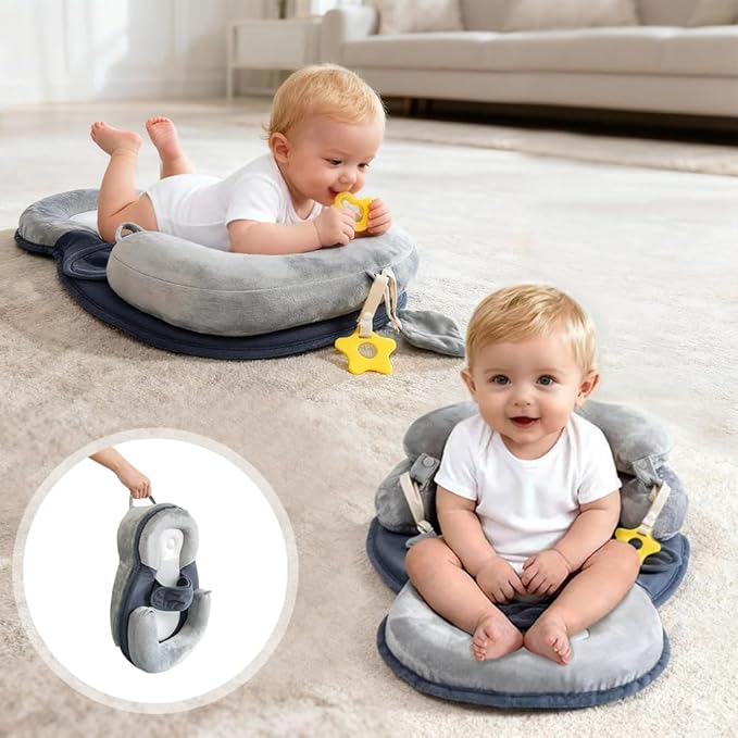 Baby Feeding Pillow, Anti Overflow Breastfeeding Pillow, Tummy Time Mat & Baby Floor Seat, Detachable Design