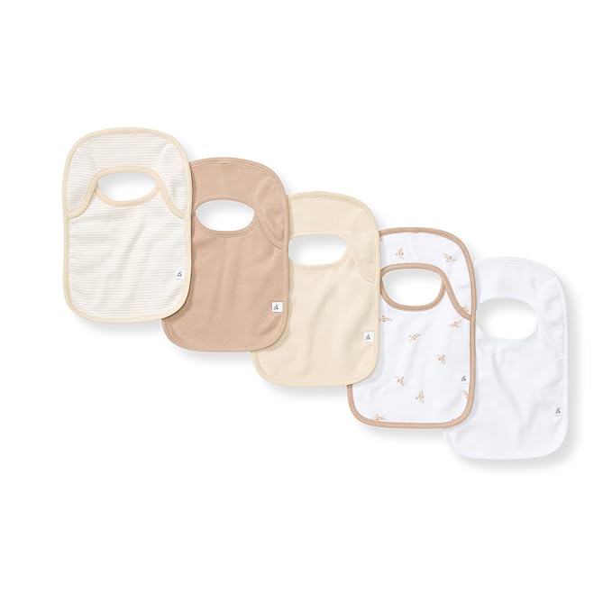 Burt's Bees Baby Organic Baby Bibs – 100% Cotton Newborn Infant Bibs for Baby Boys & Girls