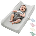 Vegan Leather Waterproof Baby Changing Pad - Wipeable, Extra Thick & Portable & Non-Slip Diaper Mat for Dresser, Crib, Travel | Soft & Safe (Gray)