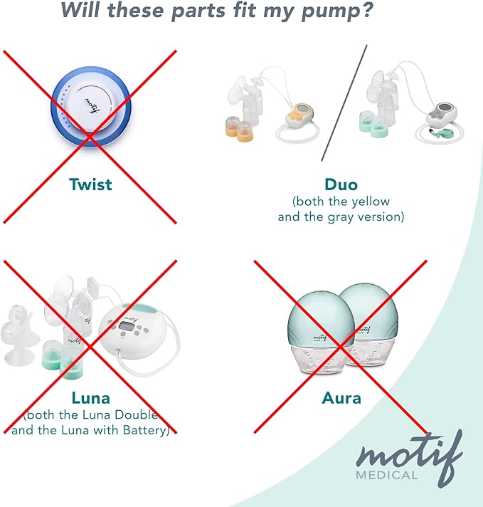 Motif Medical Duo Breast Pump Flange – Comfortable Breast Pump Flanges for Better Milk Flow & Pumping Ease - Ideal Breast Pump Flange Insert for Breastfeeding Moms (2 Shields, 32mm)