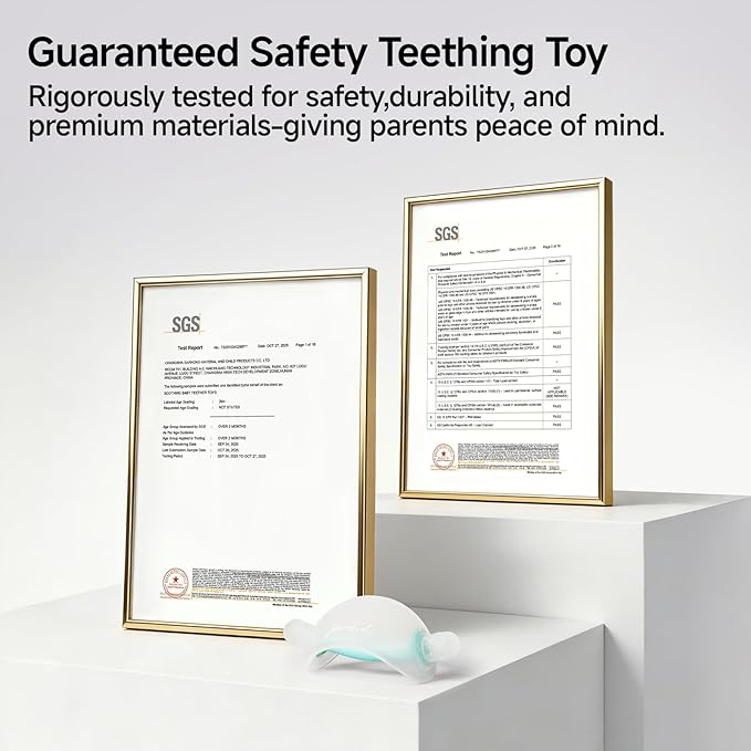 Garkoko Baby Teething Toys, No-Drop Silicone Baby Teether Toy for Babies 3-6 Months & 6-18 Months, BPA-Free Infant Teether for Teething Relief