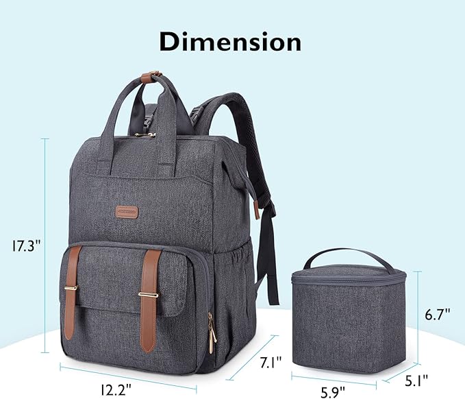 mommore Breast Pump Bag Backpack for Spectra S1,S2 Medela Diaper Backpack for Working Moms with 15.6 inch Laptop Sleeve, Grey