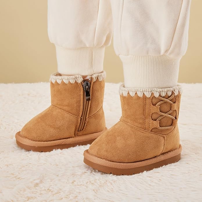 BMCiTYBM Girls Boys Snow Boots Warm Winter Fur Lined Baby Shoes (Infant/Toddler/Little Kid)