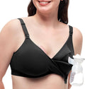 Momcozy Hands-Free Pumping Bra, Wireless & Seamless HF010 Breast Pump Bra, Breathable Tencel™ Fabric & Fully Fixed Cups