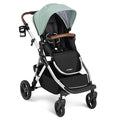 Mockingbird Single-to-Double Stroller 2.0 - Modular Full-Size Baby Stroller for 1, 2 or 3 Kids - Includes Cup Holder - Sage