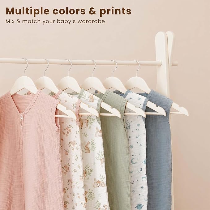 Konssy Muslin Baby Sleep Sack 0-6 Months 0.8 TOG, 2 Pack 100% Cotton Wearable Blanket for Babies, 2-Way Zipper Breathable Sleeping Sack Infant Toddler Essentials for Girls and Boys (Blossom, Pink)