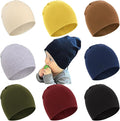 DRESHOW BQUBO 8 Pack Unisex Baby Beanie Hat Infant Toddler Kid Hats Baby Soft Cute Knit Cap Nursery Beanie