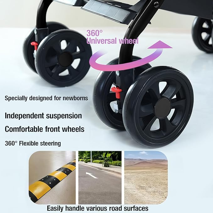 Lightweight Travel Stroller at Only 4.6 kg, Folding Compact Pushchair with Multi-Position Recline, Babies and Toddlers Pram from Birth, Baby Buggy with Cup Holder, Canopy (A8 Grey)
