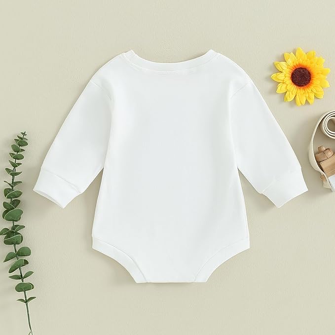 VISGOGO Newborn Infant Baby Boy Girls Oversized Romper Little Dude Sweater Onesie Coming Home Outfit Neutral Clothes