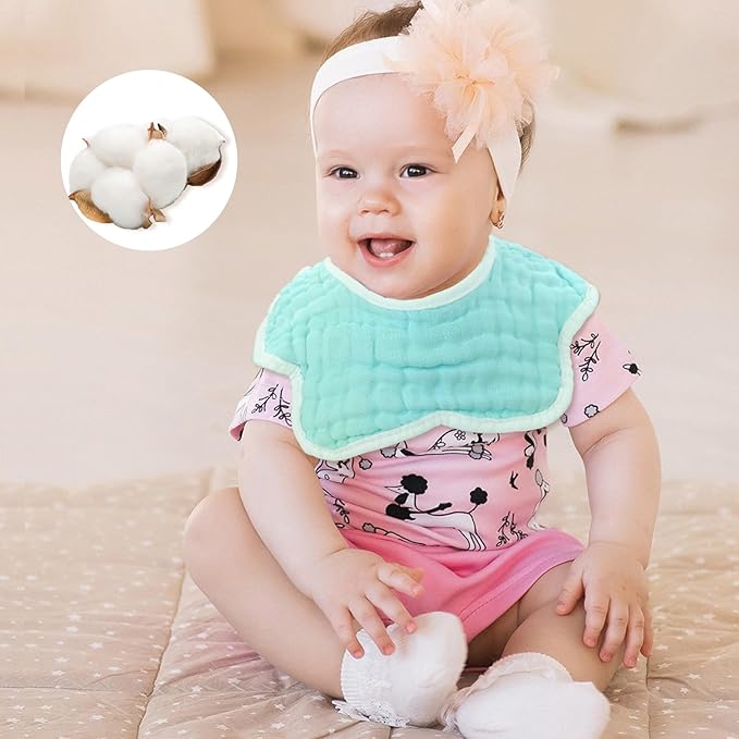 Baby Bibs Muslin Bibs for Baby Girl Boy for Drooling and Teething 10 Pack