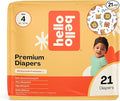 Hello Bello Diapers, Size 4 (22-37 lbs) Wild Cats, 21 Count of Premium Disposable Baby Diapers, Hypoallergenic with Soft, Cloth-Like Feel