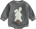 VISGOGO Newborn Infant Baby Boy Girls Oversized Romper Little Dude Sweater Onesie Coming Home Outfit Neutral Clothes