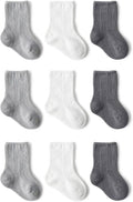 Toddler Socks Unisex Baby Baby Crew Cotton Cuff Socks for Infant Girls Stocking Stuffer for Kids 0-36 Months