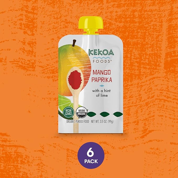 Kekoa Foods 100% USDA Certified-Organic Vegetarian Baby Food Puree Starter Pack: Gluten-Free, Vegan 3.5 oz Squeeze Pouches (12 Pack) | Beets, Fennel & Kale, Mango Paprika | Non-GMO, Nutrient-Rich