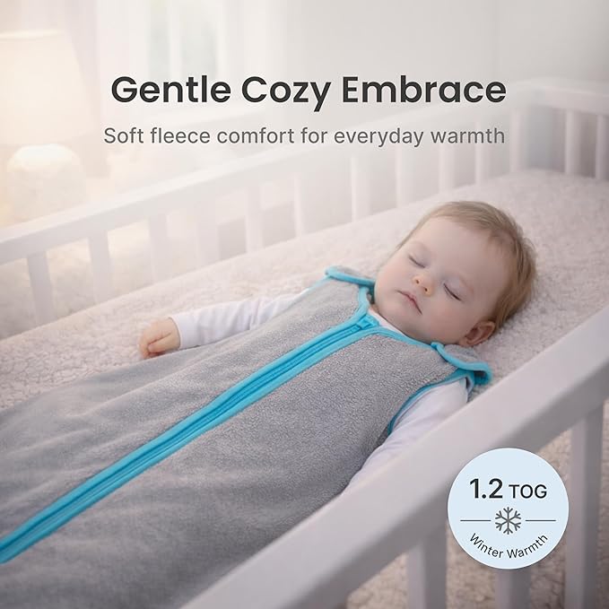 Baby Deedee Sleep Nest Fleece - Baby Sleep Sack 1.2 TOG 0-6 Months, Comfort Sleeping Bag with Soft Polar Fleece & Patented Shoulder Snaps, Newborn Wearable Blanket for Boys & Girls, Lavender