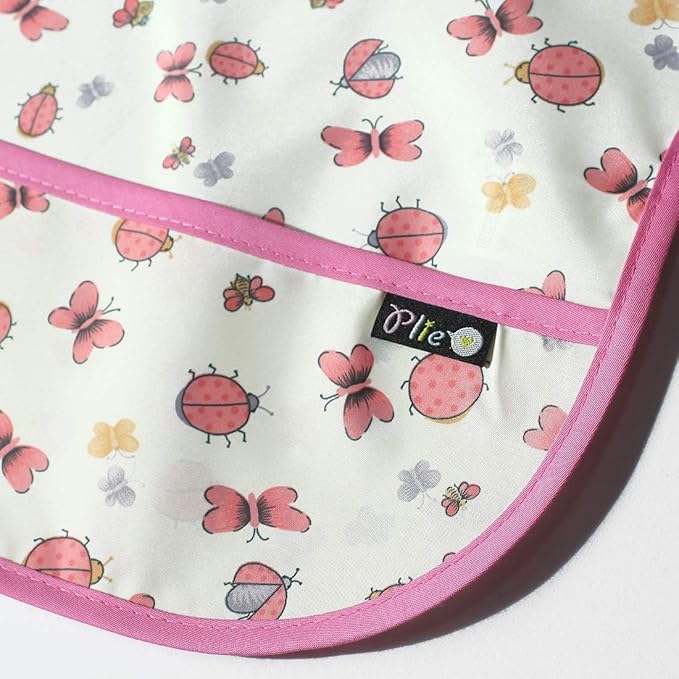 Short Sleeve Waterproof Bib for Toddlers – Feeding Apron for Mealtime, Daycare, Self-Feeding & Messy Play, Baby Bib