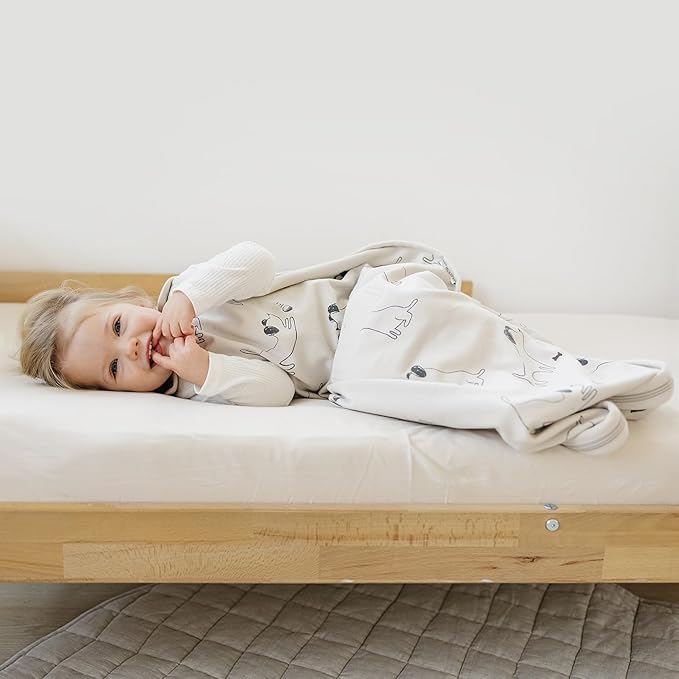 Woolino Toddler Sleeping Sack, 4 Season Merino Wool and Organic Cotton Baby Sleep Bag, 2-4 Years, Puppy