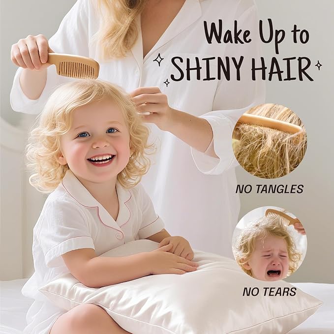 OLESILK 100% Mulberry Silk Toddler Pillowcase for Hair and Skin, Both Sides 19 Momme Pure Natural Silk Travel Pillow Cases with Hidden Zipper, 13"x 18", Violet