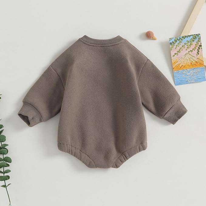 VISGOGO Newborn Infant Baby Boy Girls Oversized Romper Little Dude Sweater Onesie Coming Home Outfit Neutral Clothes