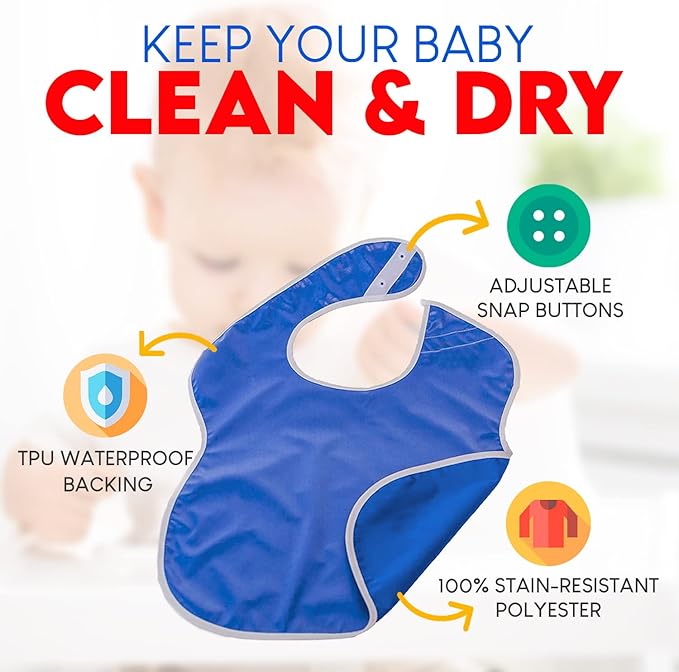 Large Waterproof Bibs Pastel Collection - 4pk, 12pk, 48pk