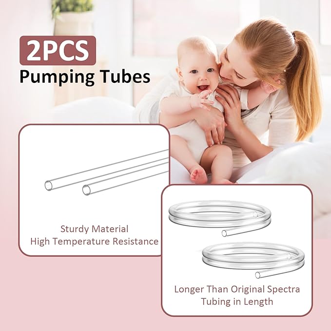 Pump Parts Compatible with Spectra S1/S2/9Plus Breastpump, Full Set Replacement Parts for Spectra Include 26mm Flange,Duckbill Valve,Backflow Protector,Tube,Bottle, Not Original Accessories