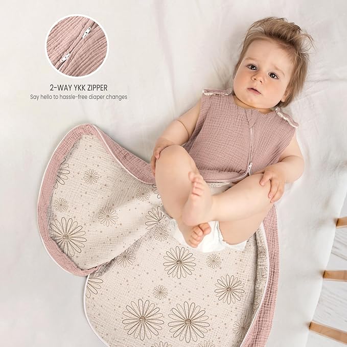 lulumoon Sleep Sack Muslin for Baby: Cotton Wearable Blanket for 9-15 Months - Soft Lightweight Ideal for Nursery Lounge Nighttime Naptime