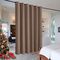 RYB HOME Extra Wide Curtains Room Divider, Privacy Partition Blackout Thermal Efficiency Curtain Backdrop for Dorm Apartment Studio Storage, W 10ft x L 9ft, Cappuccino, 1 Panel