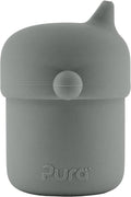 Pura my-my Silicone Sippy Cup 5oz/150ml - Training Cup, Reusable, Platinum Food Grade Medical Grade, Spill Proof Cups for Kids, Toddlers, Babies & Infants (Slate)
