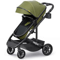 newyoo Bassinet Stroller for Newborn, Nestro 516M, Baby/Infant Strollers w Convertible/Reversible Seat & Cup Holder, Coches para Bebes, 2-in-1 Rear-Facing Pram, One-Hand Quick Fold, Green