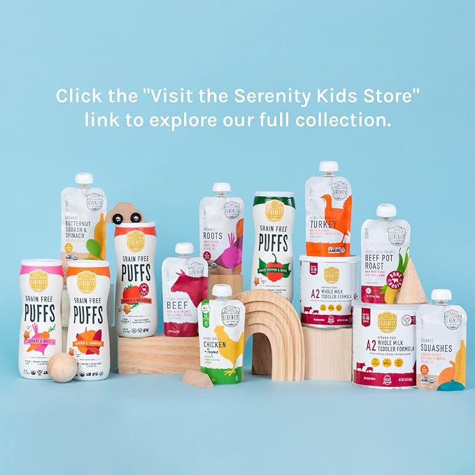 Serenity Kids 6+ Months Baby Food Pouches Puree Made With Ethically Sourced Meats & Organic Veggies | 3.5 Ounce BPA-Free Pouch | Free Range Turkey, Sweet Potato, Pumpkin, Beet | 1 Count