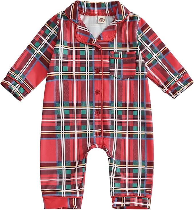 Balaflyie Baby Girl Button Down Pajamas Romper One-Piece Jumpsuit Long Sleeve Sleeper Infant Sleepwear