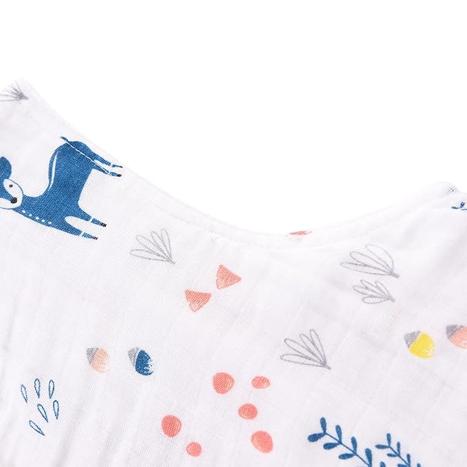 TADO MUSLIN Toddler Sleep Sack 2-4T, 0.5 TOG Lightweight Wearable Blanket, 100% Organic Cotton Muslin, Sleeveless, 2-Way YKK Zipper, OEKO-TEX Certified, Cute Deer