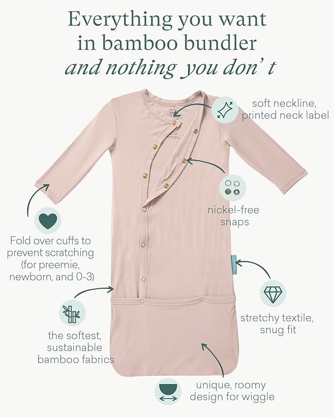 PurComfy Supersoft Baby Sleeper Gowns, Premium Bamboo Viscose Infant Nightgown Sleepers Preemie Newborn Snap Bundler