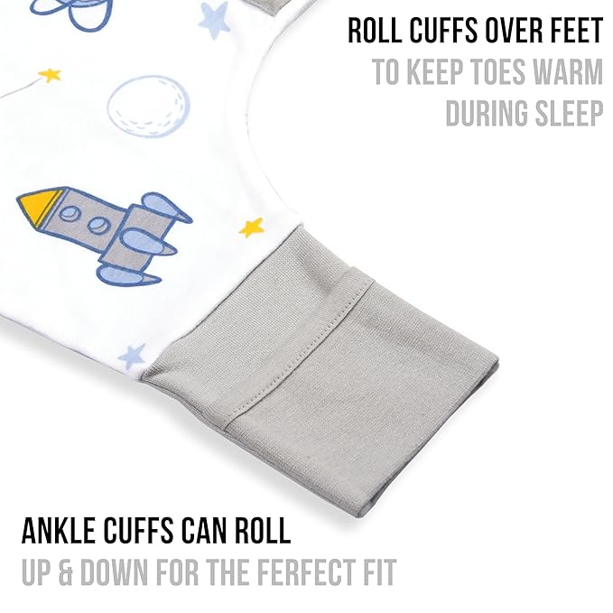 Mama Cheetah Toddler Sleep Sack with Feet 4T-5T, 1.0 TOG Organic Cotton Baby Wearable Blankets with Legs, Baby Sleeping Bag for Walkers, Early Walker X-Large