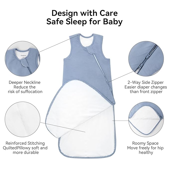 BubblePanda Rayon Made from Bamboo Sleep Sack 18-24 Months 0.5 Tog Soft Lightweight Toddler Sleep Sack 2t for Babies 2-Way Zipper Wearable Blanket Baby 18 Months