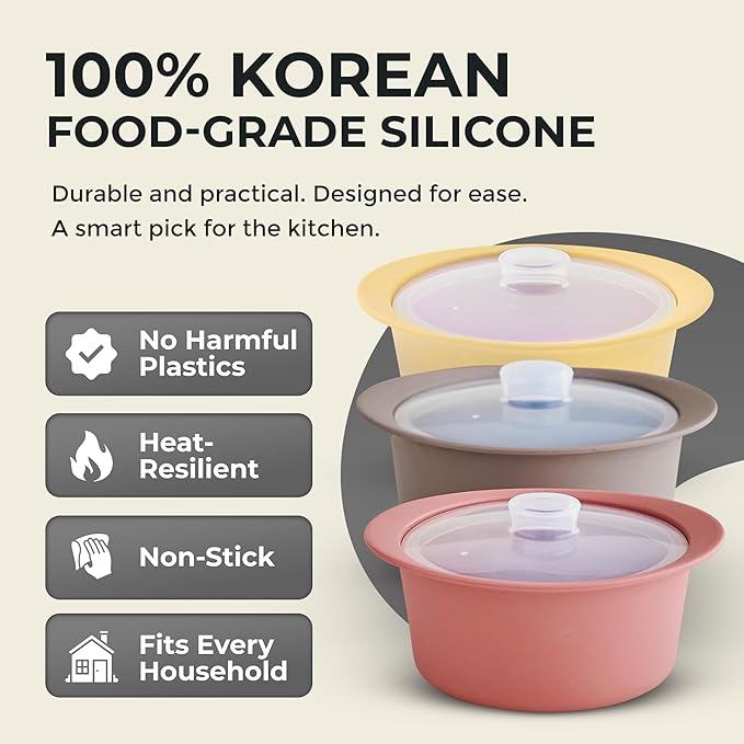 40oz Platinum Silicone Microwave Steamer Pot with Handle & Lid - Korean 100% Food-Grade Steamer Bowl, Heat-Resistant Cooker with Steam Holes, Easy Clean, Dishwasher Safe, Yellow