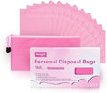 Diaper Disposable Bags, 160 Pcs Opaque Personal Disposal Bag, Secure Closure, Odor Control,Discreet Disposal for Diapers, Incontinence Pads, Tampons, Sanitary Product,With Purse Pouch, Pink