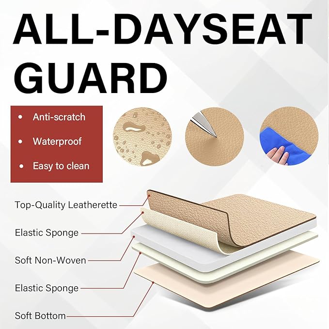 Leather Car Seat Covers Fit for LR Range Rover 2022-2025, 5 Seater Waterproof and Wear-Resistant Seat Cover Interior Accessories(Full Set with Pillow,Beige)