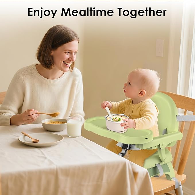 Bella's Friends 3-in-1 Toddler Booster Seat for Dining Table and Kitchen Chair with Adjustable Tray and Safety Straps, Foldable&Portable Baby Seat for Travel, Feeding, and Floor Use