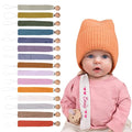Personalized Bohemian Pacifier Clip Embroidered with Name is The Perfect Newborn Gift Made from eco-Friendly Bamboo! (White)