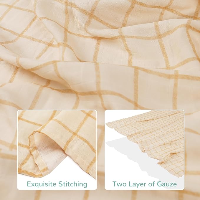 HECCEI Muslin Swaddle Blanket - Baby Muslin Blanket Large Swaddles 47 x 47 inches Breathable & Soft Baby Receiving Blanket Gender Neutral for Newborn Boys Girls, Dotted Landscape