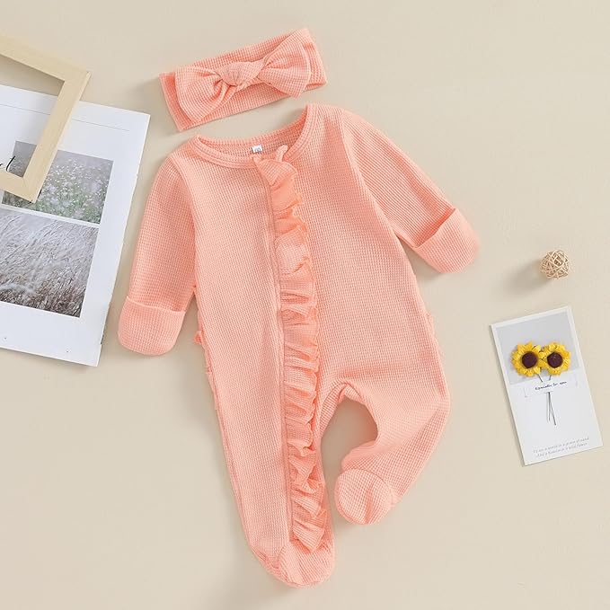 CIYCUIT Baby Girls Cactus Footies Newborn Zip Up Onesie Romper
